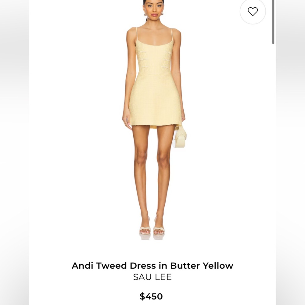 Sau Lee Tweed Mini Dress in Butter Yellow